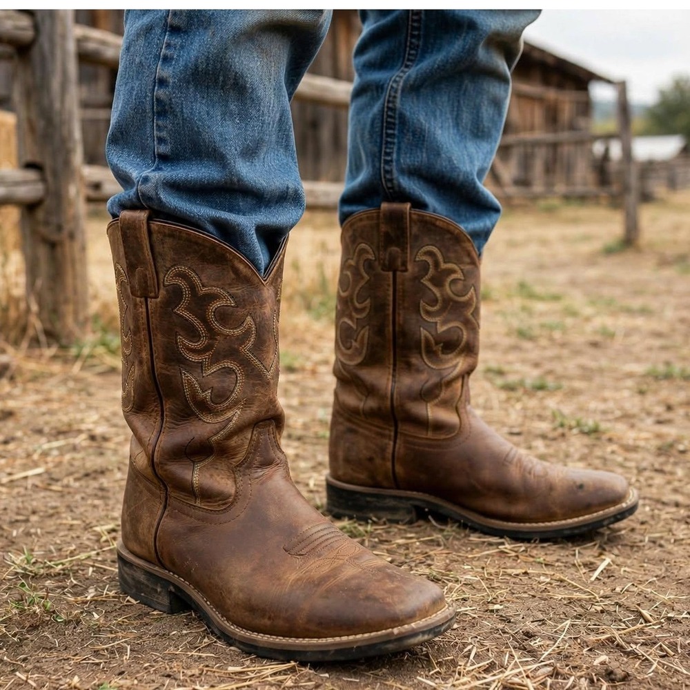 Smokey Mountain Boots Western Boots Mens 6R Brown Distressed Leather Cowboy